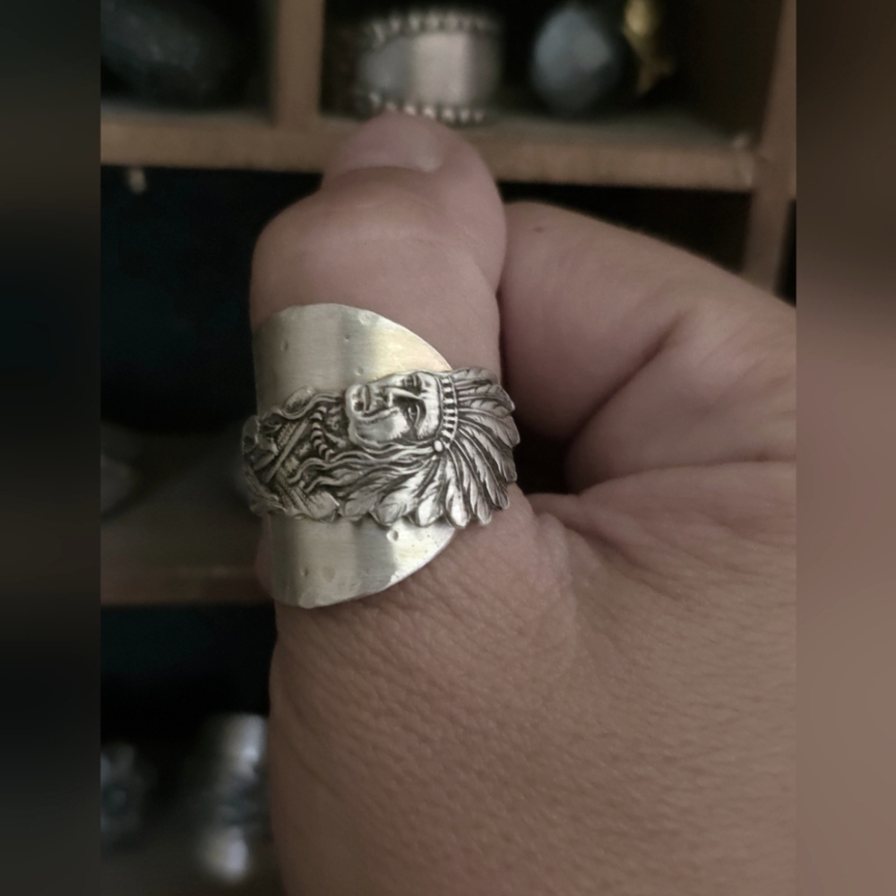 Vintage | Native American | Sterling Silver Spoon Ring | Size 10
